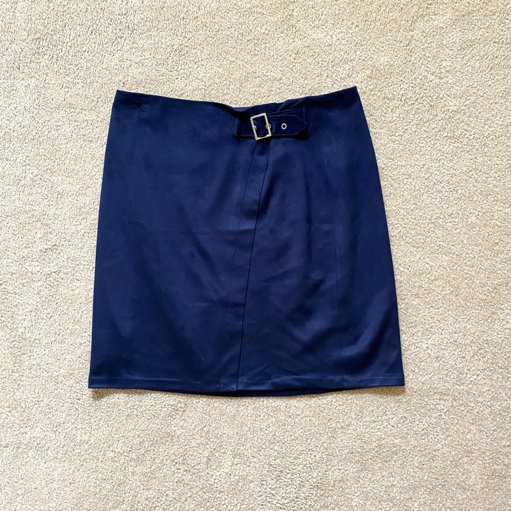The Limited Navy Skirt with Faux Belt